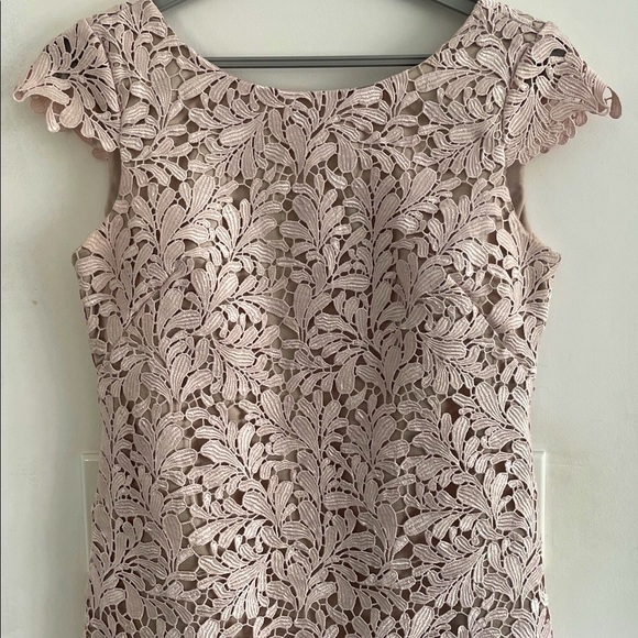 Eliza J Dresses & Skirts - Eliza J Embroidered Powder Pink Lace Overlay Cocktail Dress - Size 4
